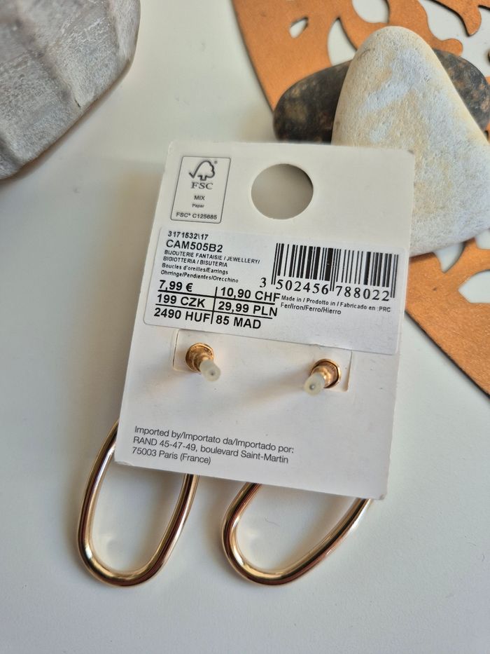 Boucles d’oreilles fantaisies dorées chaîne - photo numéro 2