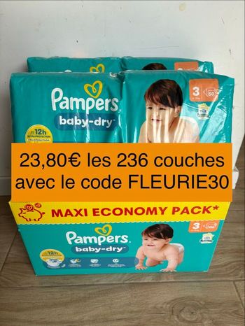236 couches couches Pampers baby dry taille 3