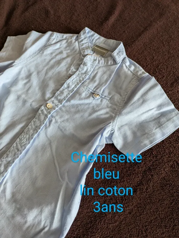 Chemisette MC 3 ans lin coton