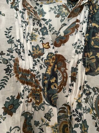 Chemise Massimo Dutti coton & soie imprimé cachemire – fluide & élégante – T38/40