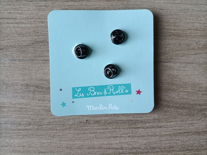 Lot 3 pin's émaillé Moulin Roty Les Broc & Roll's nuage oiseau neuf étiquette - photo numéro 2