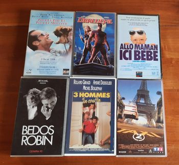 Lot de 6 cassettes VHS, le lot à 2 €
