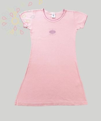 Chemise de nuit manches courtes milleraie rose rayures Petit Bateau 6 ans 114 cm fille