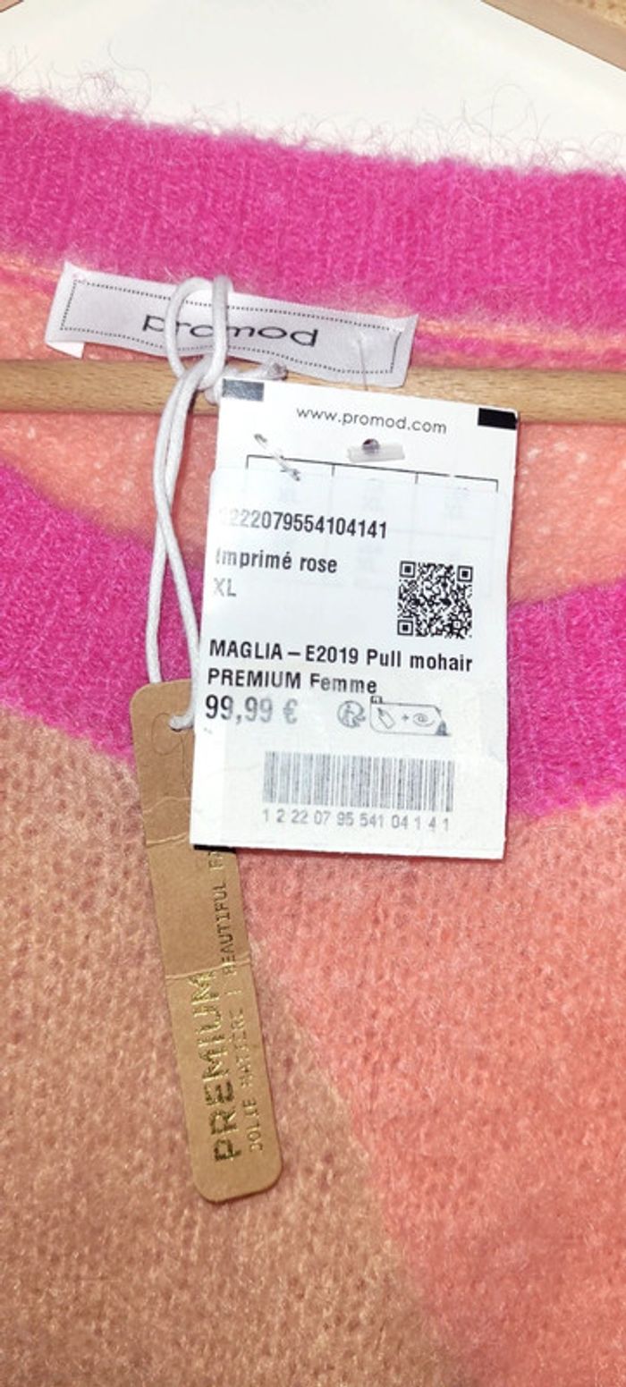 Superbe pull neuf en mohair Promod colorama effet lose taille XL - photo numéro 9