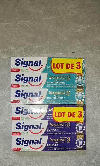 Lot de 6 dentifrices signal complet et interdentaire