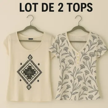 Lot 2 tops femme taille S – In Extenso & Cama