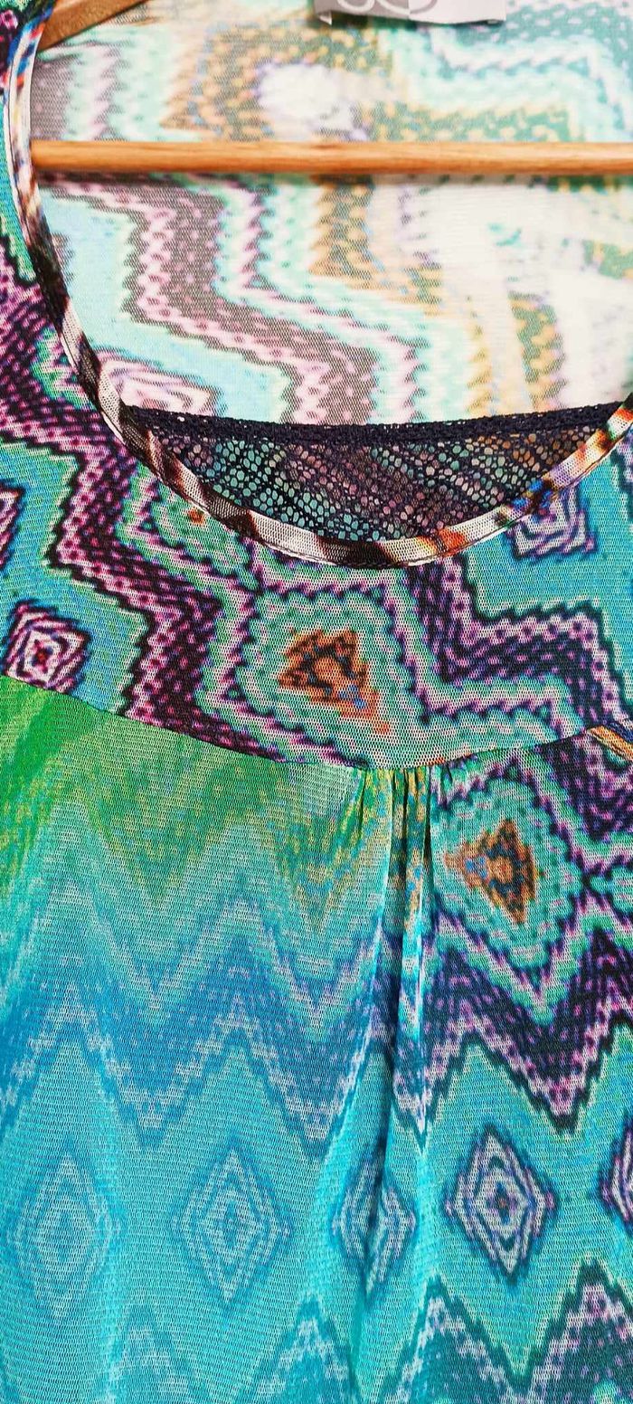 Blouse Tunique imprimée manches 3/4 marque Jean Gabriel Taille 46 - photo numéro 3