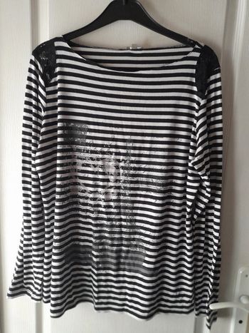 T-shirt manches longues rayé 50/52