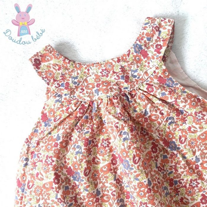 Robe à fleurs orange rouge bébé fille 12 Mois été - photo numéro 2