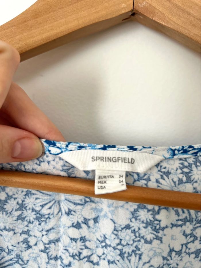 Mini robe bleue fleurie Springfield XS avec boutons - photo numéro 6