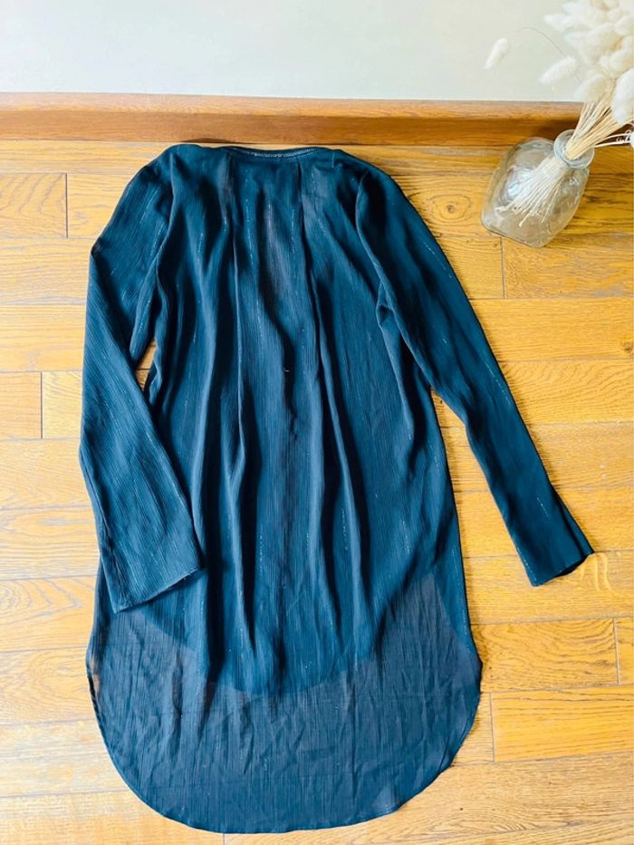 Sublime blouse chemise Zara noir XS fluide neuve à boutonnage décolleté en V - photo numéro 7