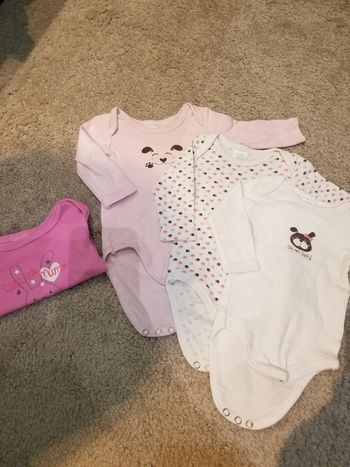 Lot 3 bodies + 1 offert fille 6 mois
