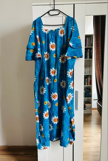 Robe bleu fleuries longue Miss Sonia Made In Indonésia Taille Unique