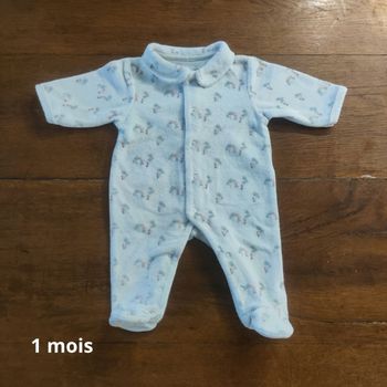 Pyjama fille velours 1 mois