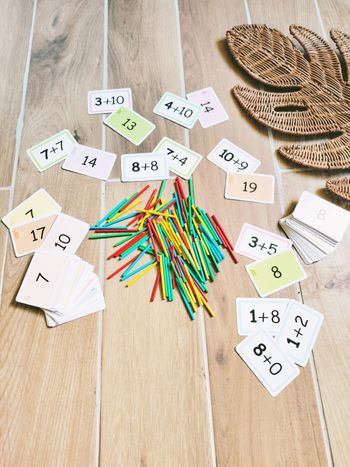 🔢Jeu éducatif les additions apprendre à compter/calculer avec batonnets en bois