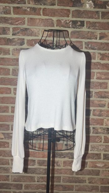 Haut a longues manches bouffantes  blanc Stradivarius Taille S / 36