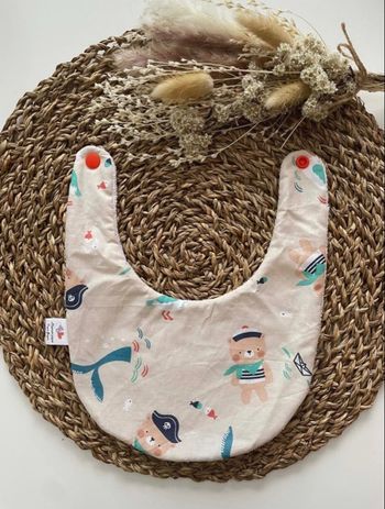 Bavoirs en bambou et tissu à motifs ourson fait main 🐻