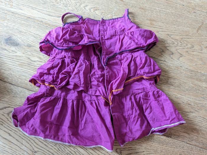 Robe bretelles à volants mauve Verbaudet 12 mois - photo numéro 4