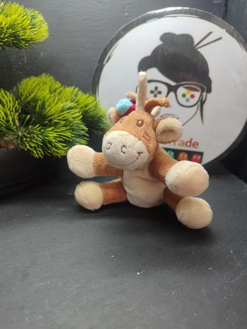 Peluche plat jument kaya beige indien noukie's carré pinto Marron cheval Tâches 