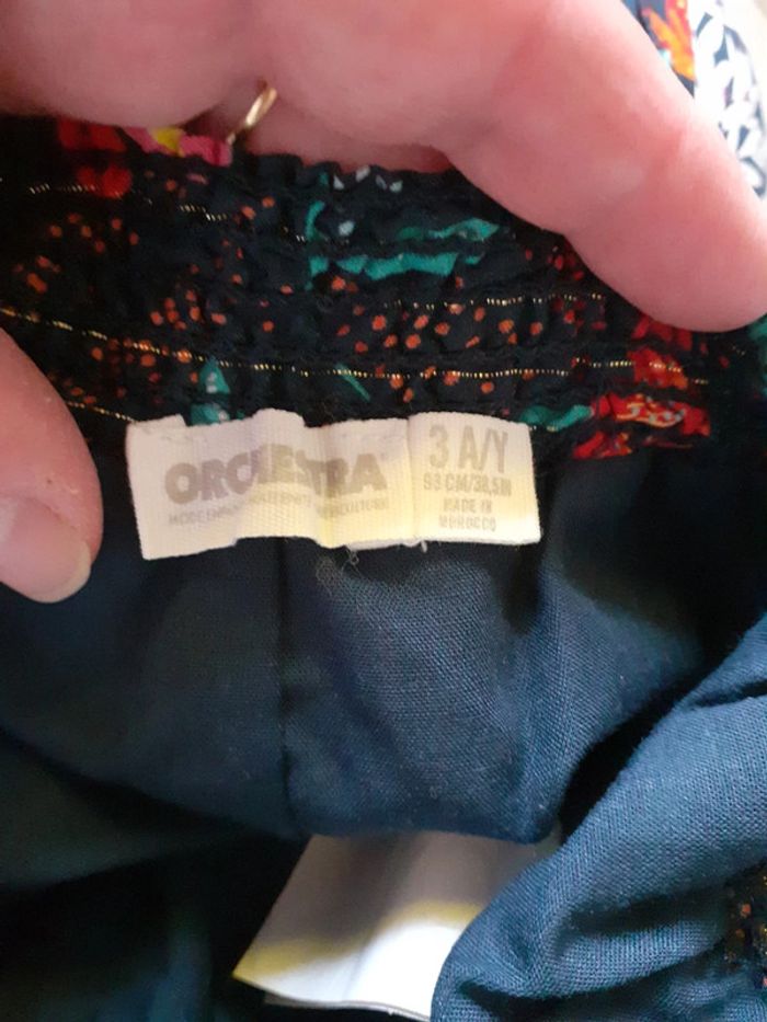 Pantalon sarouel fille motif fleuri coloré 3 ans neuf - photo numéro 6