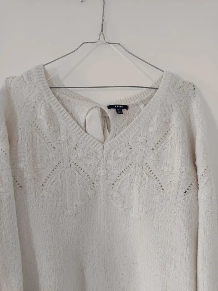 Pull maternité blanc Kiabi taille M 38-40 - photo numéro 3