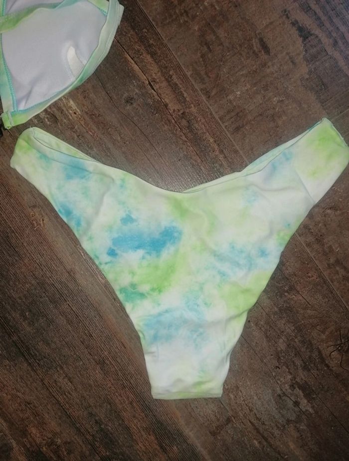 Maillot de bain 2 pièces femme taille S 36 couleur pastels vert turquoise - photo numéro 5