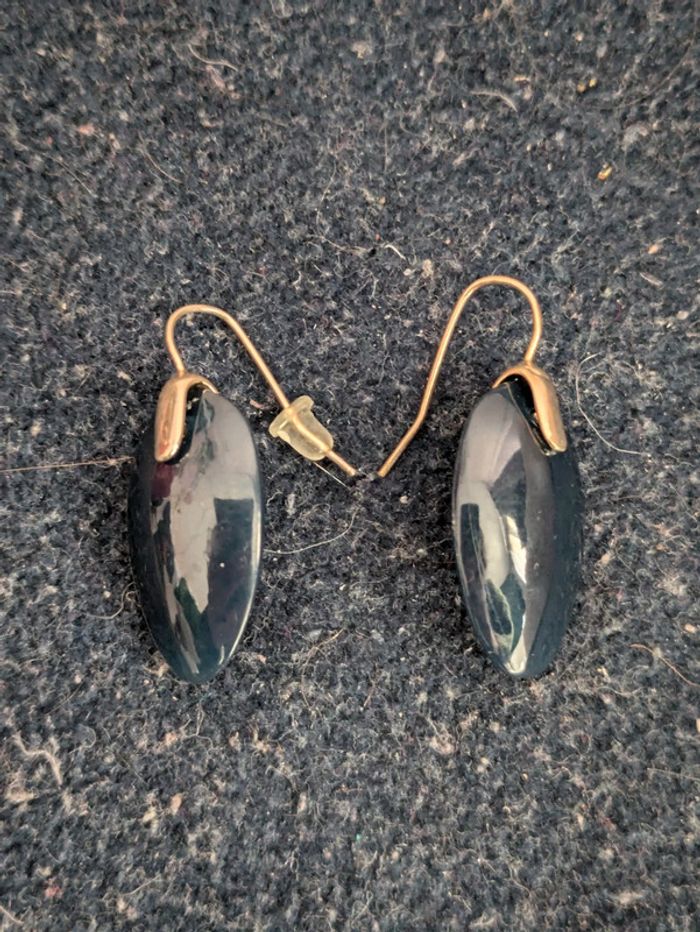 Boucles d'oreilles pendantes bleues marines