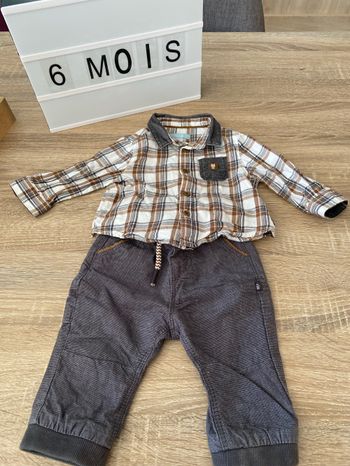 Ensemble chemise/pantalon. - 6 mois