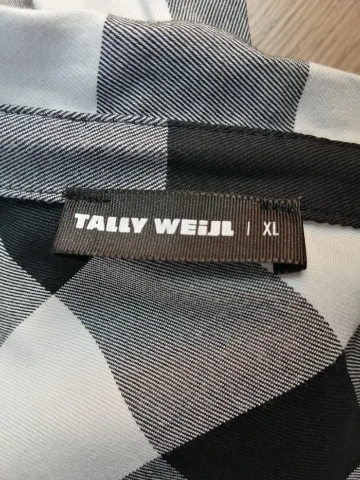Chemise courte blanche et noire à carreaux manches 3/4 / tally weijl / (XL) - photo numéro 9