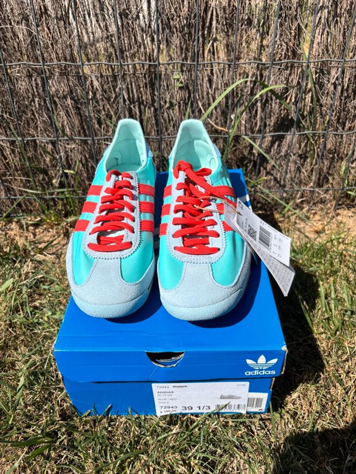 Baskets Basses adidas SL 72 -Bleu turquoise Rouge Magma - Taille 39 1/3 - photo numéro 7