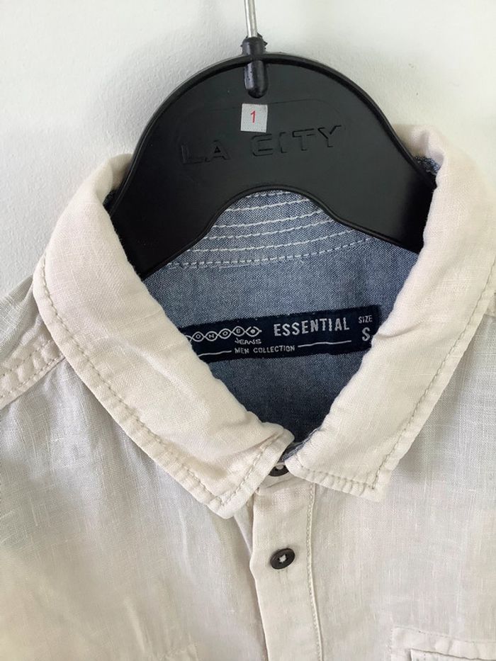 Chemise en lin écru Bonobo taille S - photo numéro 6