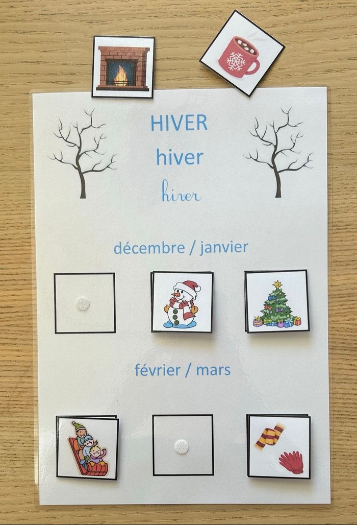 Lot 4 fiches Montessori : Les saisons - photo numéro 4