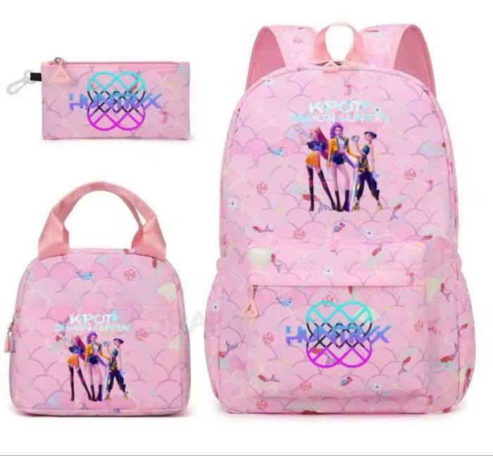 Ensemble 3 pièces sac à dos, sac isotherme et petite trousse assortis KPop Demon Hunters Neuf - photo numéro 9