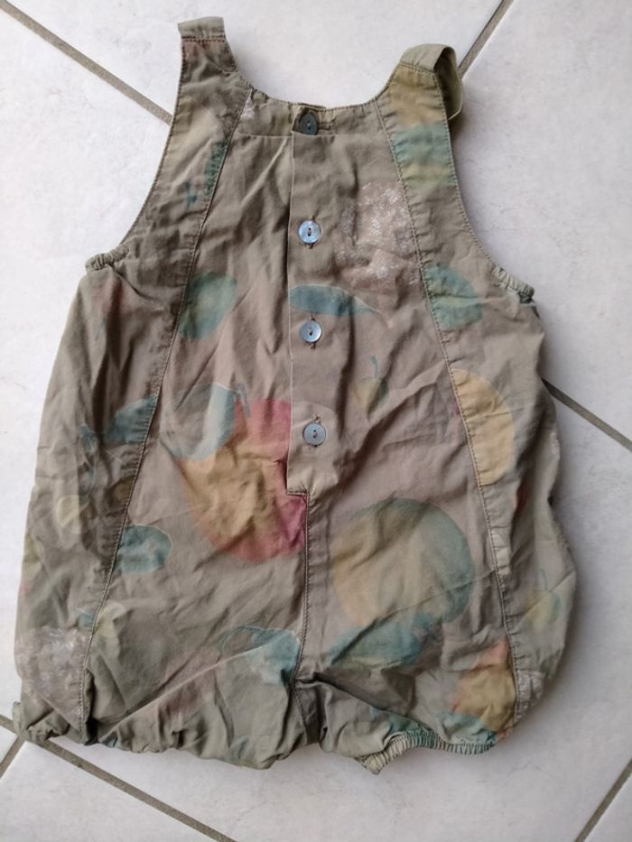 Salopette combi short Kaki. Un amour de petit boy. Bébé 12 mois - photo numéro 6