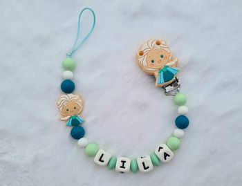 Attache sucette personnalisé en silicone reine des neiges