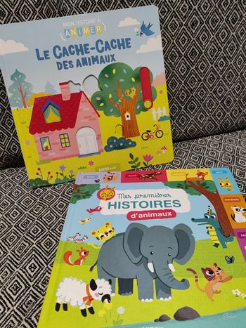 Lot 2 grands livres éveil animé Les animaux Auzou Eveil