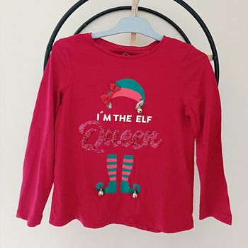 5-6 ans Teeshirt de Noël Tex avec clochette qui tinte dessus
