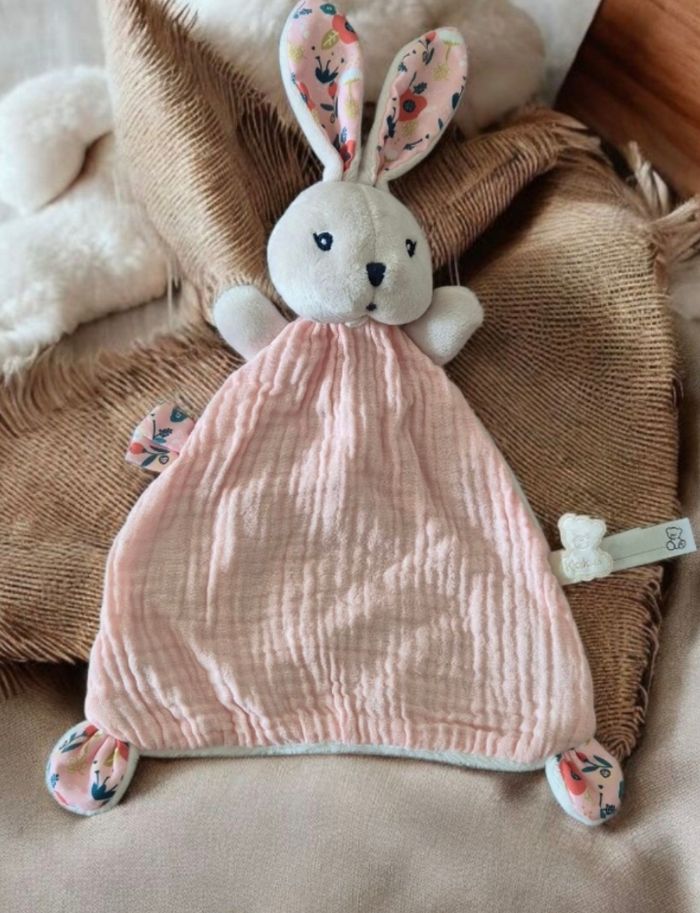 DOUDOU LAPIN ROSE COQUELICOT