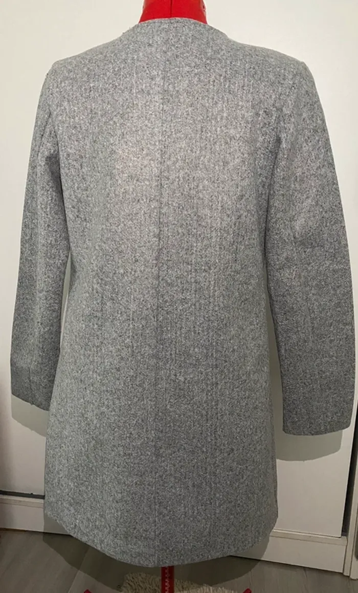 Manteau droit gris clair Made in Italy - photo numéro 3