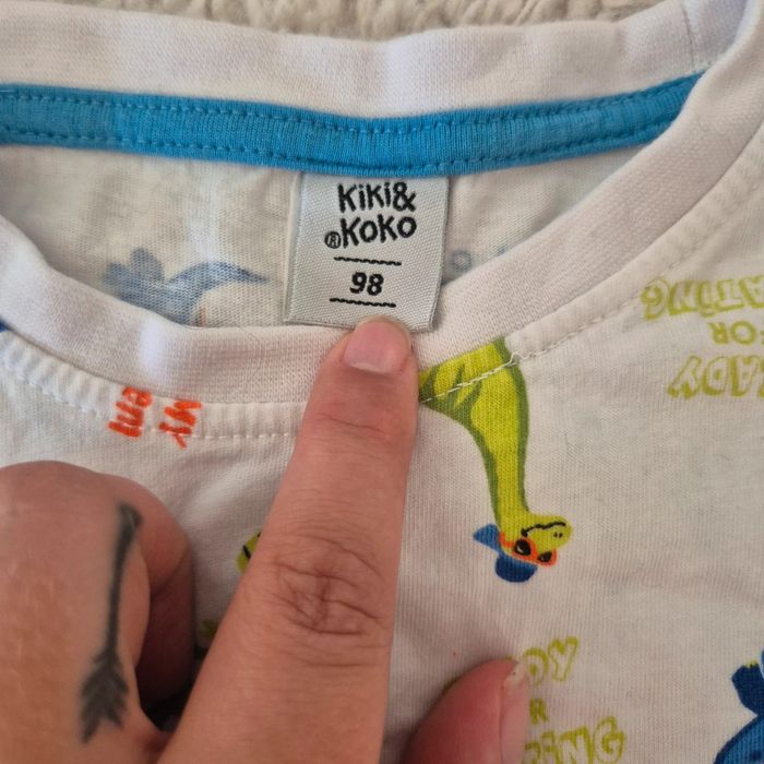 T shirt blanc dinosaure  3ans kiki & koko - photo numéro 3