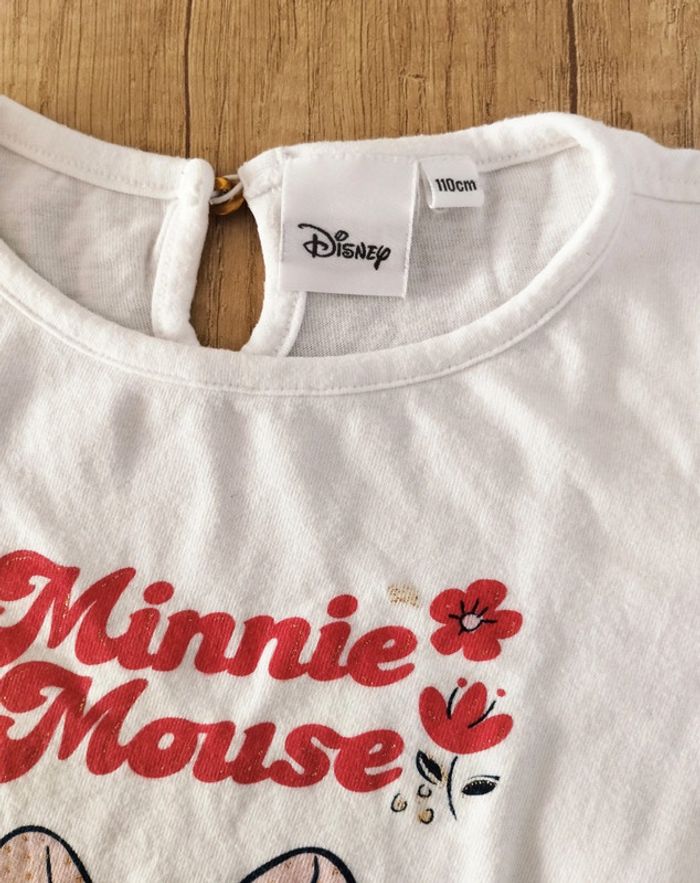 T-shirt manches courtes fille blanc et rouge Minnie taille 110 5 ans Disney - photo numéro 3