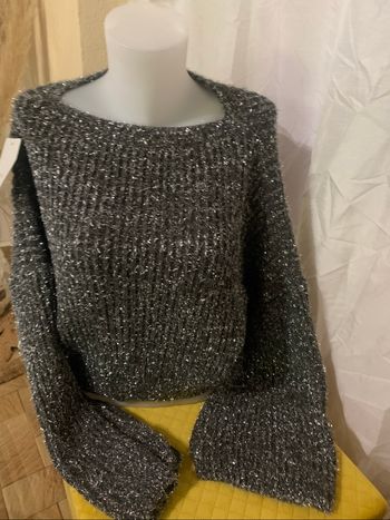 Pull gris foncé  foncé brillant New collection taille unique 36-42