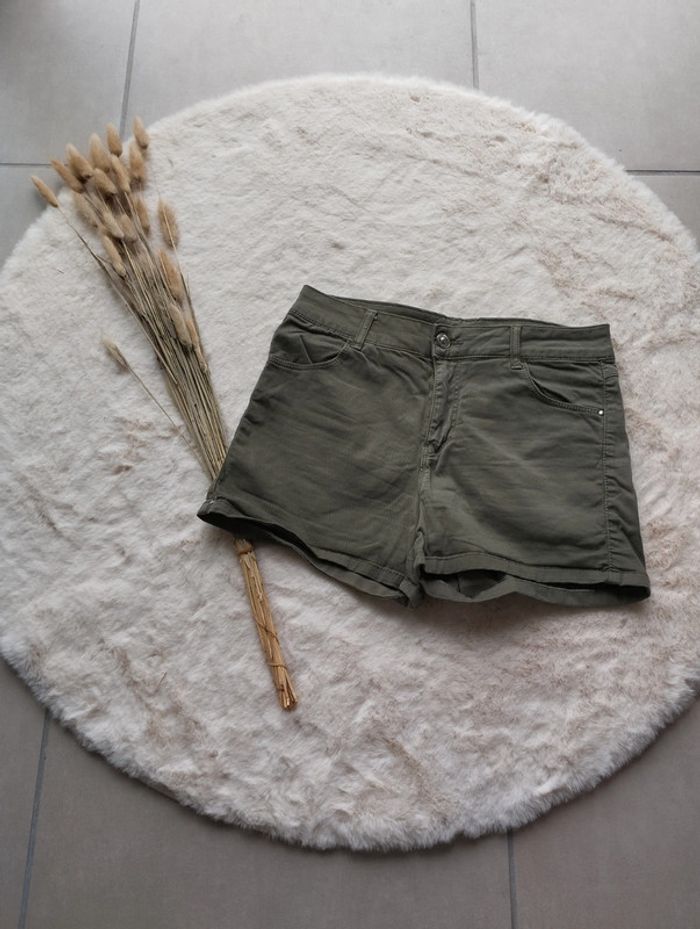 Short en jeans kaki - photo numéro 2