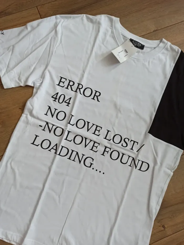 Tee shirt blanc et noir homme L - photo numéro 4