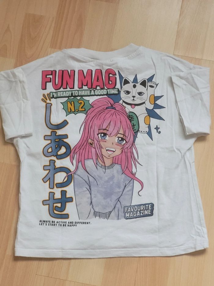 T-shirt col rond manches courtes cartoon manga 6ans Zara - photo numéro 3