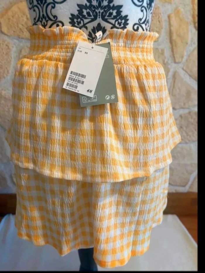 Jupe à Volants Vichy Jaune - Taille XS - H&M - photo numéro 7
