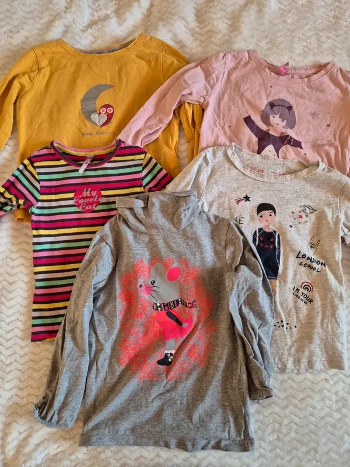 Lot 5 Tee-shirts manches longues 3 ans