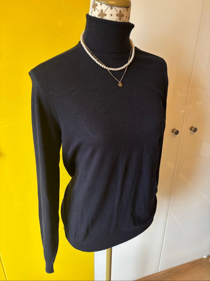Pull col roulé Zara Bleu Marine