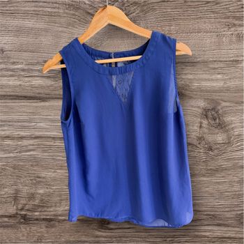 Blouse sans manches bleu camaïeu taille 36 S