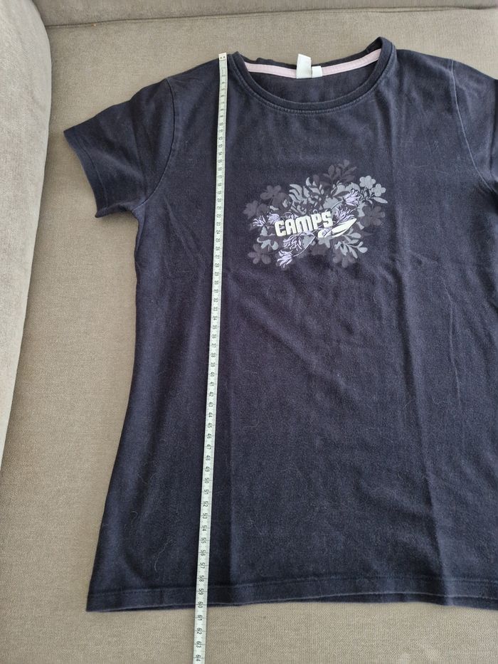 Haut noir avec motifs fleurs, feuilles Camps United - photo numéro 8